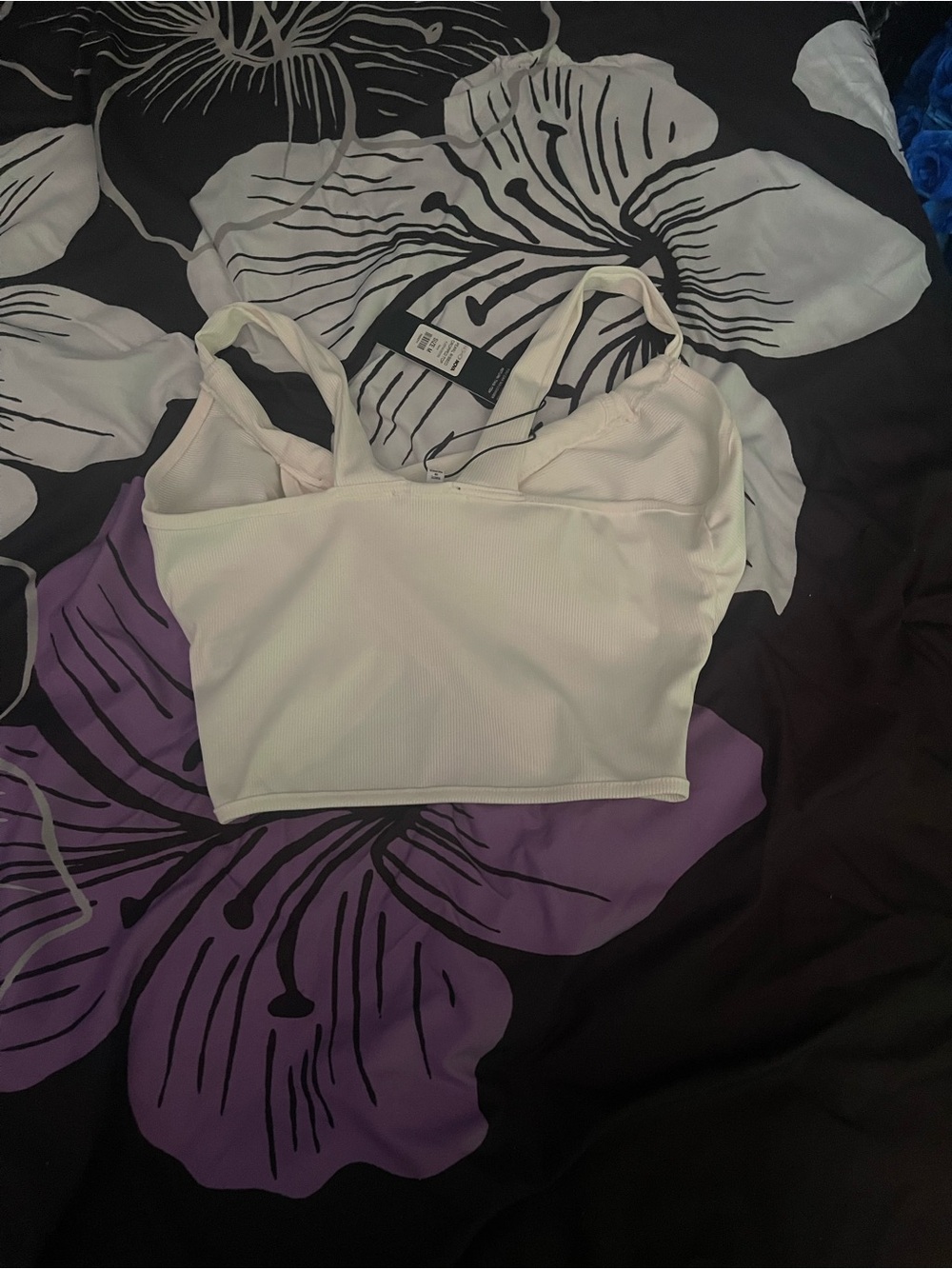 Fashion Nova - Pearl Ribbed Twist Front Cropped Top White, Medium - Picture 5 of 5